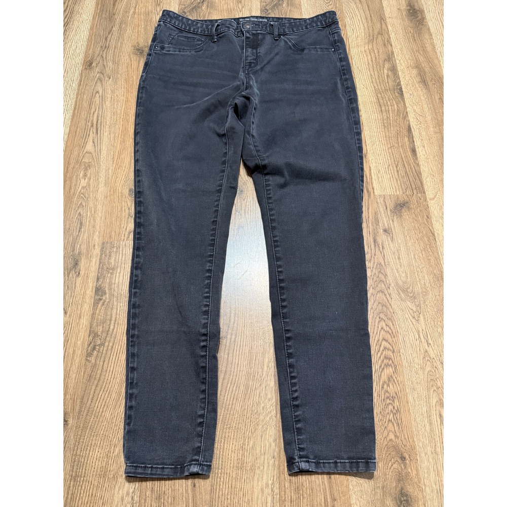 Mossimo Denim Legging Women 14 Gray Adult Mid Rise Skinny Stretch Excellent